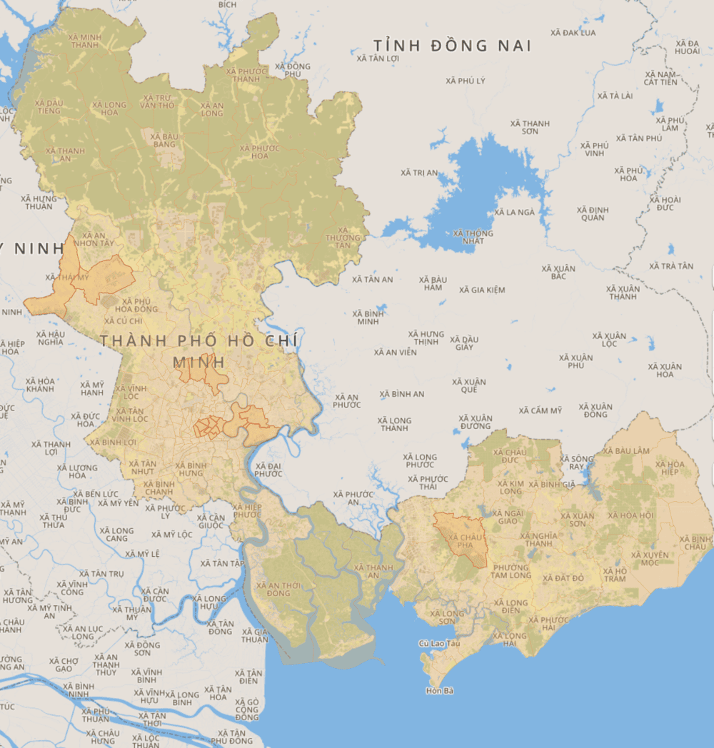 Chi tiết bản đồ TPHCM sau s&aacute;p nhập đơn vị h&agrave;nh ch&iacute;nh. Nguồn: Website https://bando.tphcm.gov.vn/